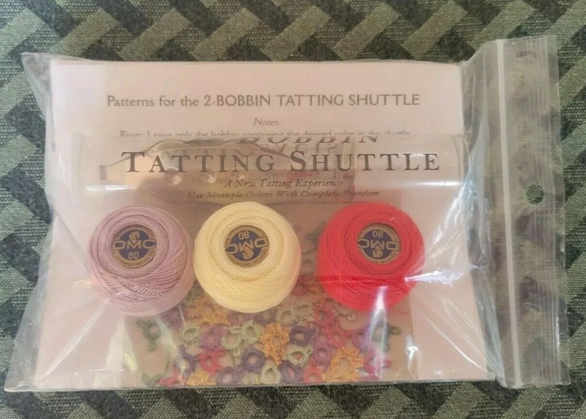 Lacis Tatting Kit W/ 2-bobbin "pelc" Shuttle & A Bonus!