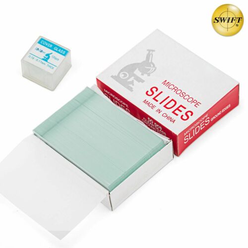 Swift 50pcs Pre-cleaned Blank Glass Microscope Slides With 100pcs Coverslips